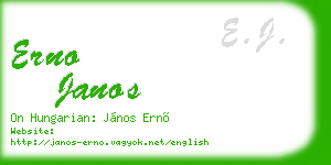 erno janos business card